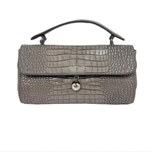 Vintage Furla Leather Crocodile-Embossed Women's Bag